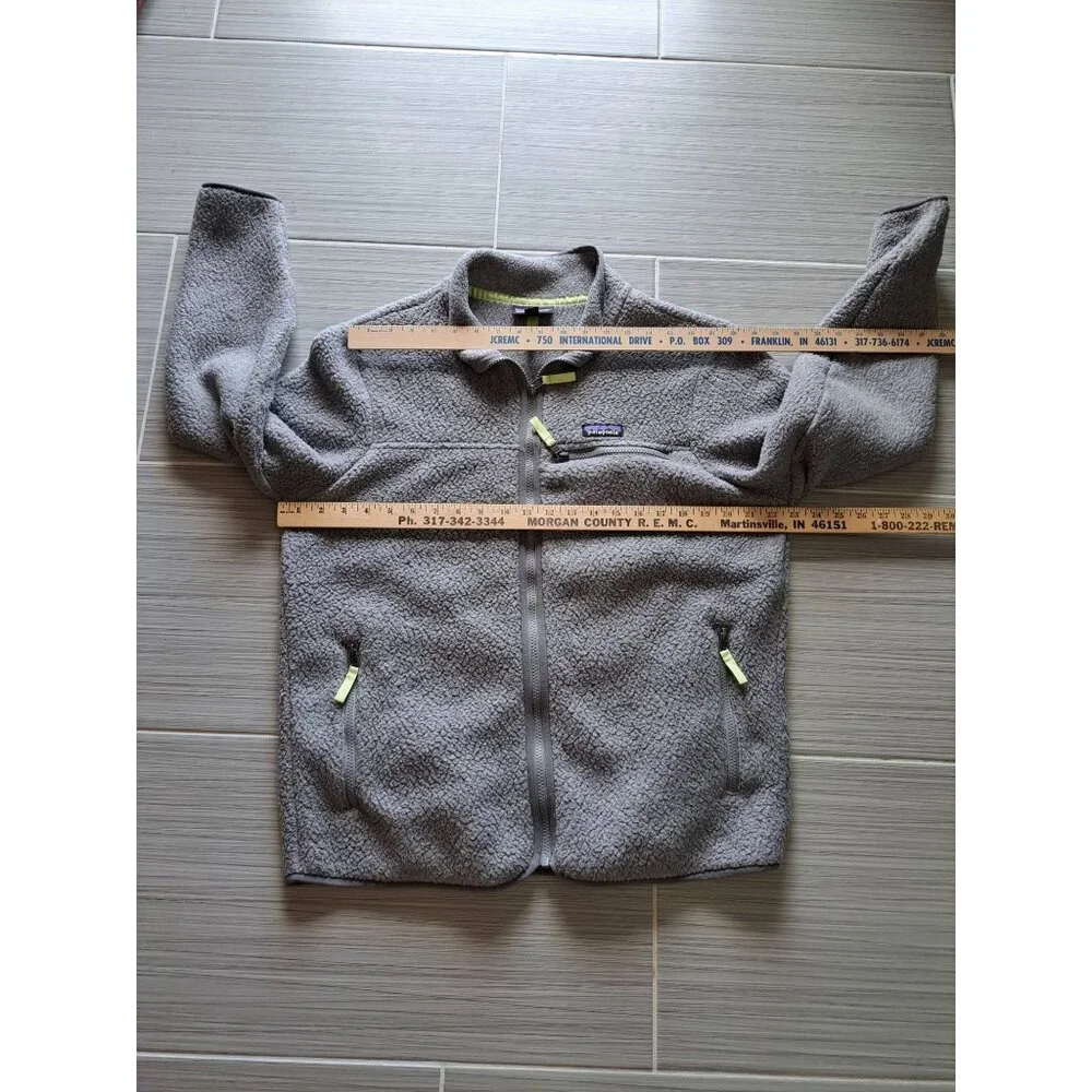 Patagonia Womens Retro Pile Jacket Gray Size Large Full Zip Gorpcore Hiking - Picture 6 of 9